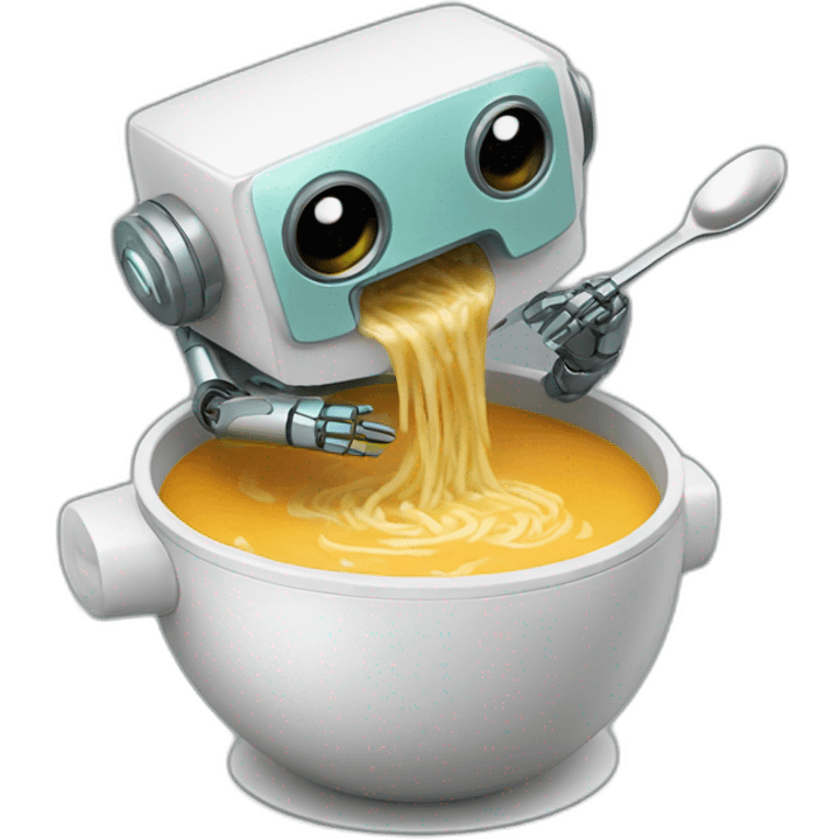 robot eating soup emoji