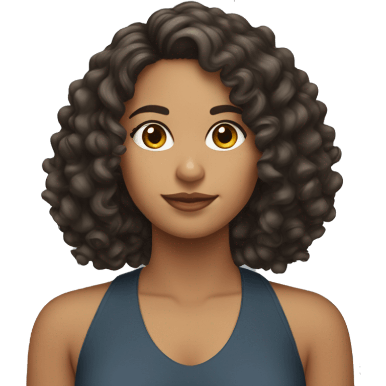 Latina with medium length curly hair emoji