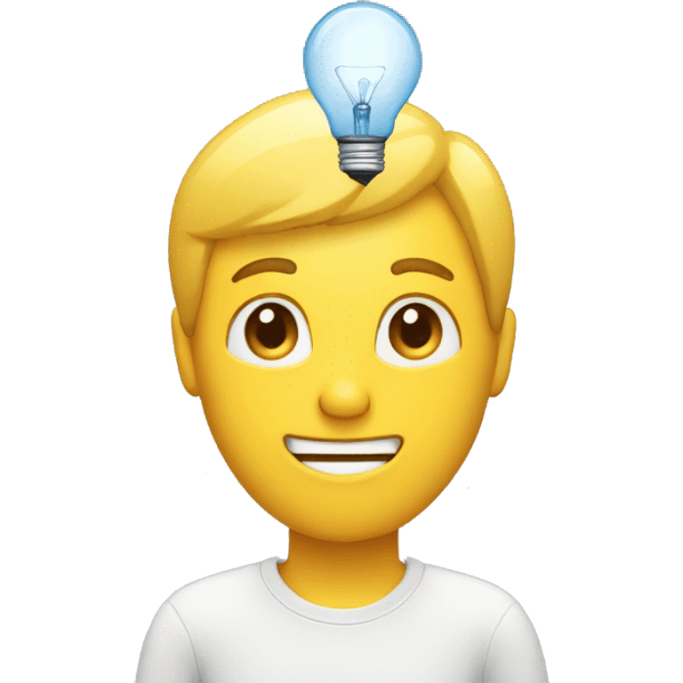 man with a lightbulb idea on head emoji