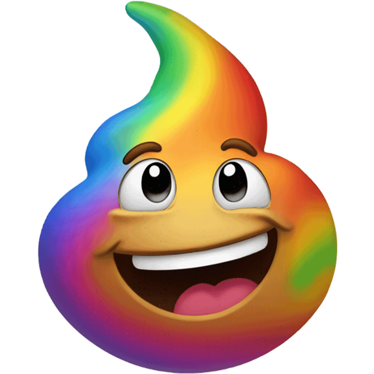 Rainbow poop emoji