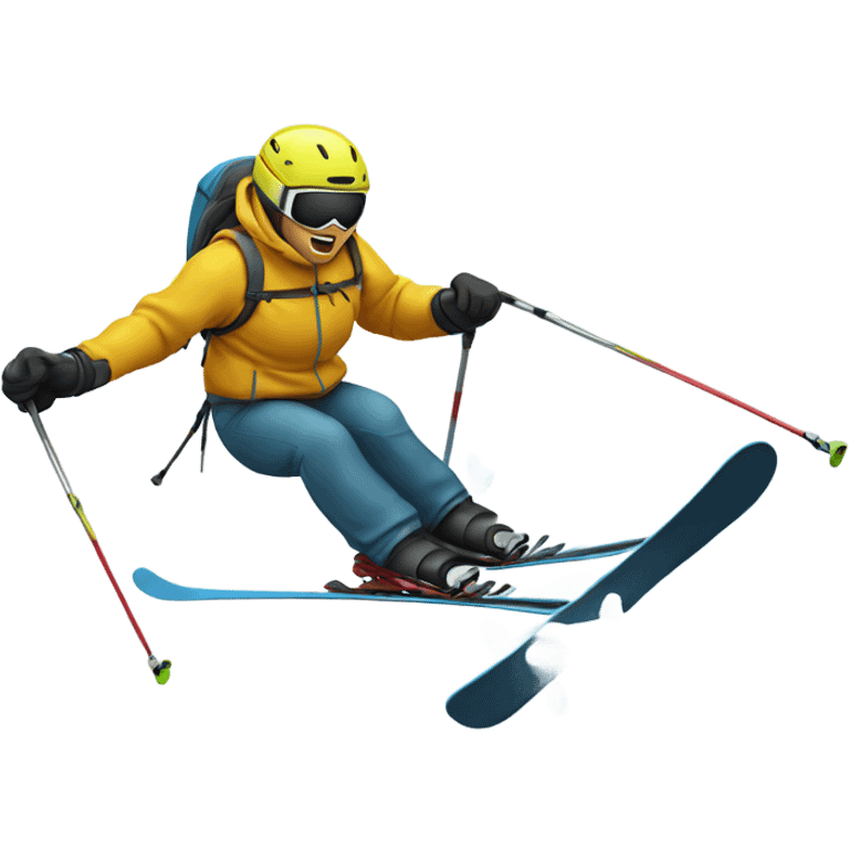 Skier falling emoji