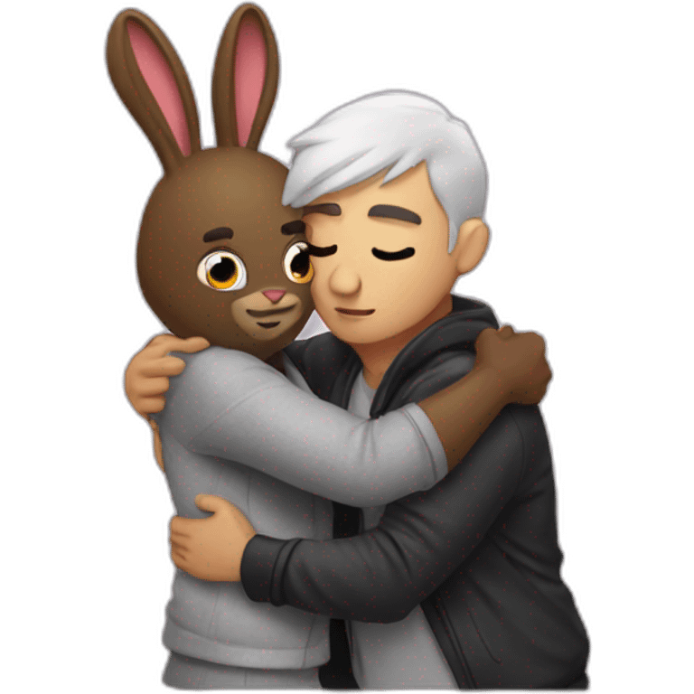 bad bunny hugging a black guy emoji