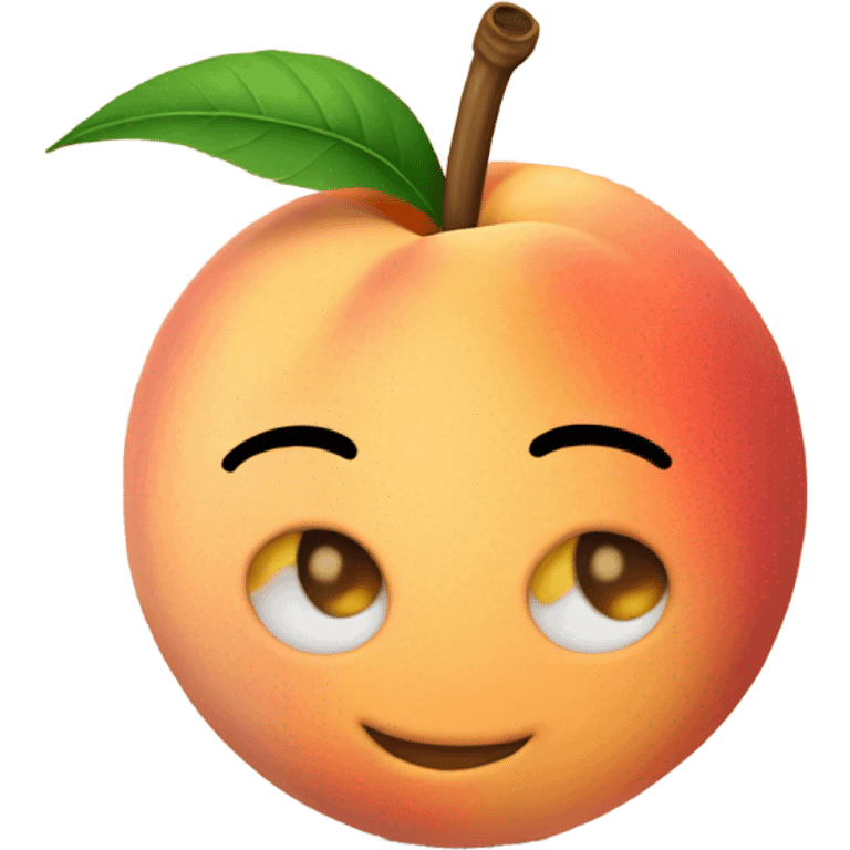 Peach with a straw sticking out of the middle emoji