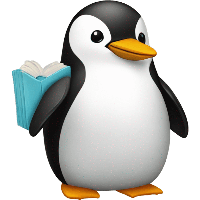 pinguino linux con libros emoji