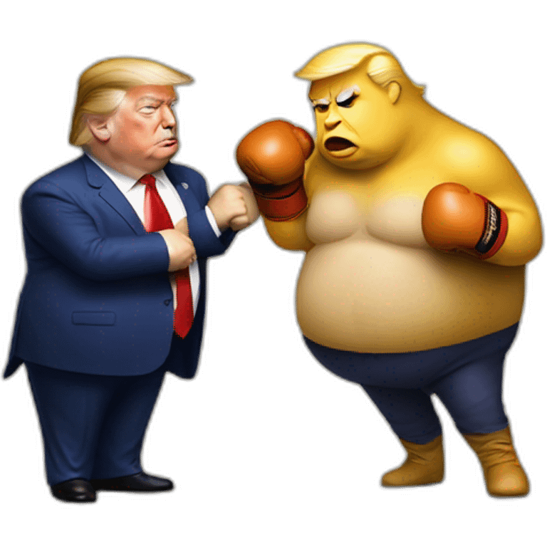 fat Lithobates catesbeiana boxing with Donald Trump emoji