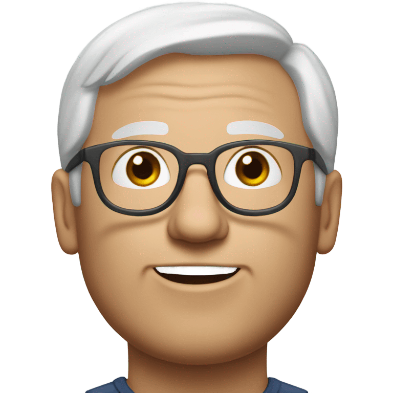 realistic portrait of a Marty with glasses and white thinning hair emoji