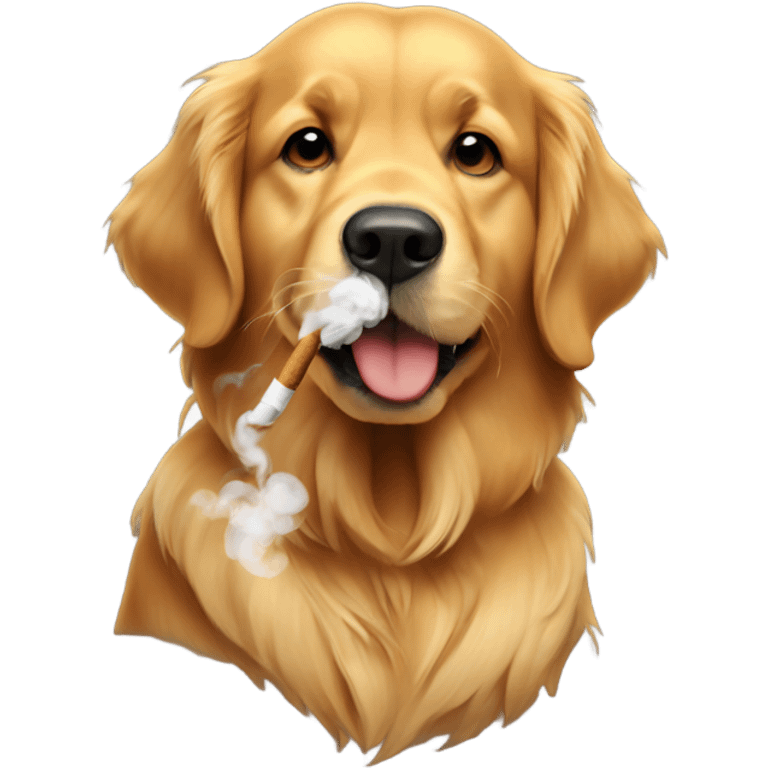 Golden retriever smoking emoji