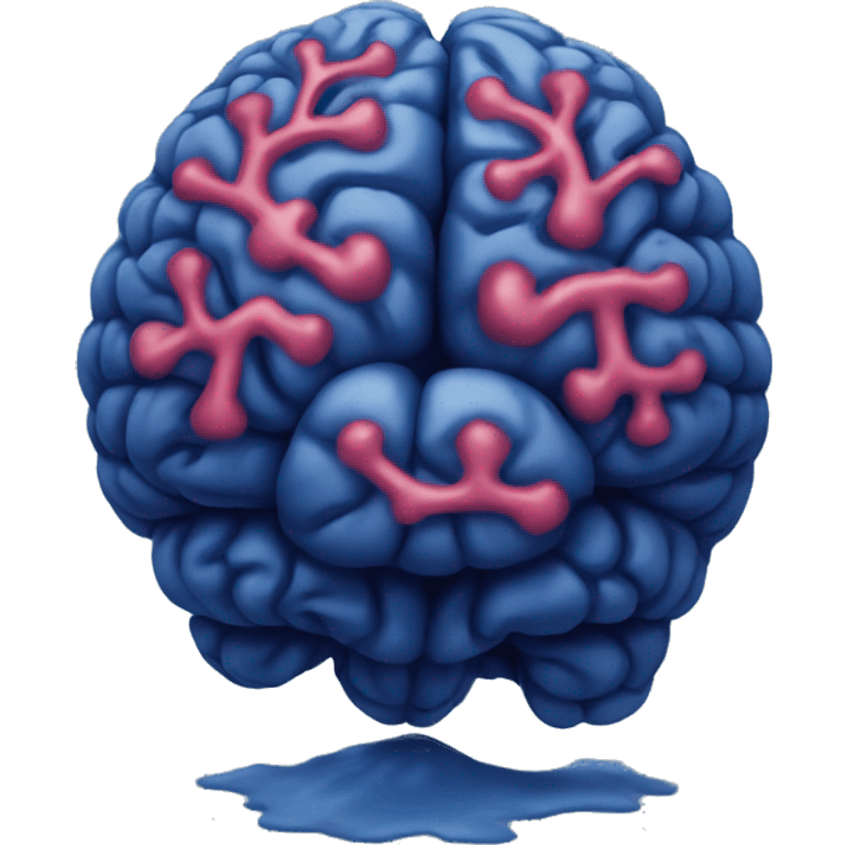 dark blue brain with liquid emoji emoji