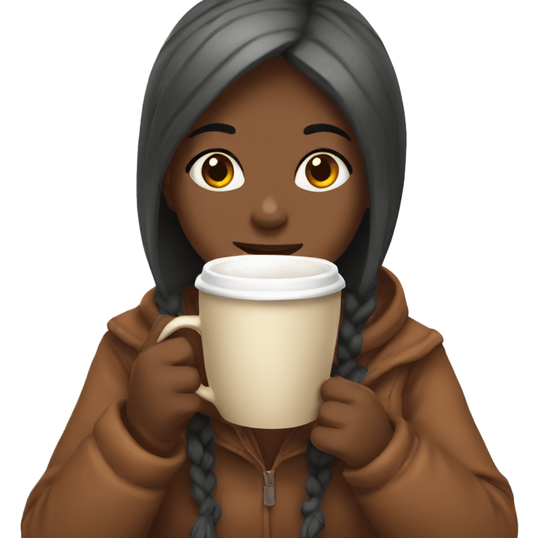 girl drinking hot coco emoji