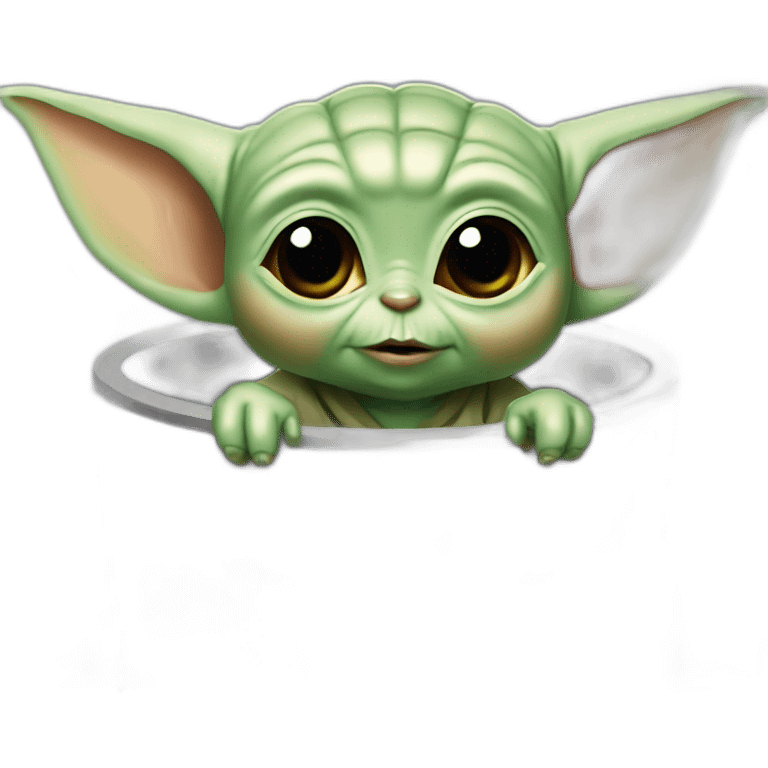 Baby yoda make a moscow mule drink emoji