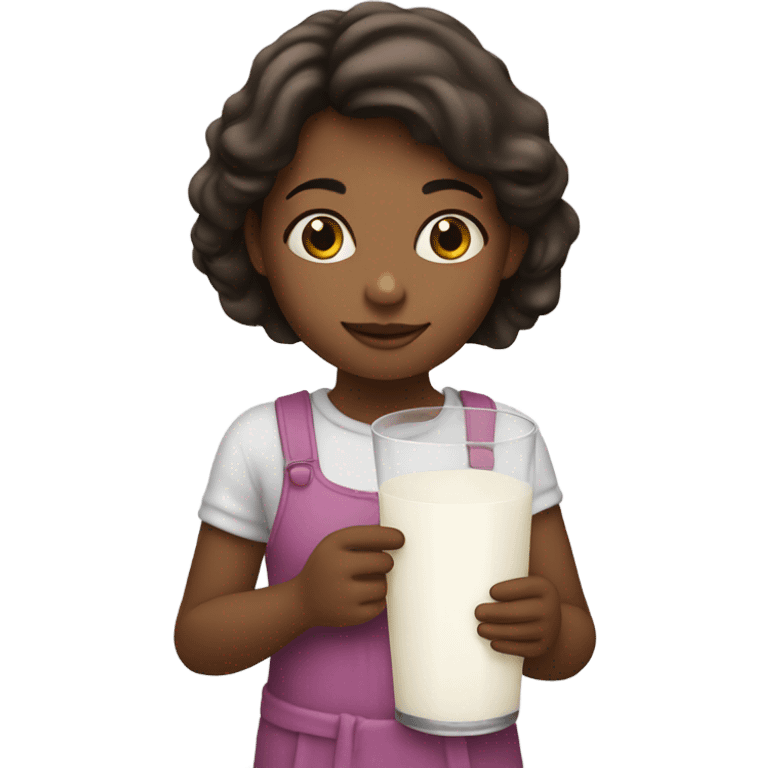 Girl with milk emoji