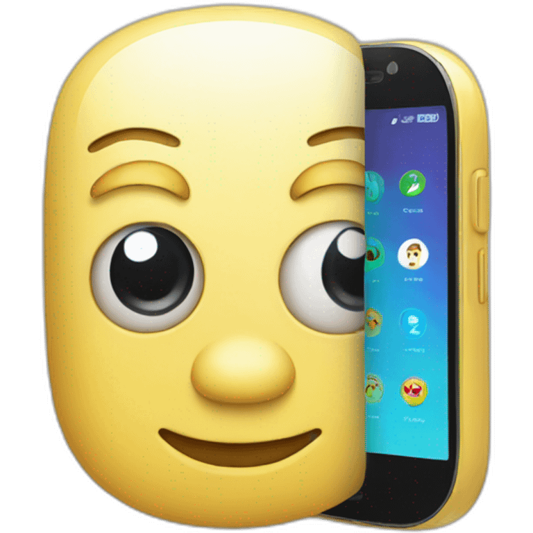 Smartphone with interactive chatbots emoji