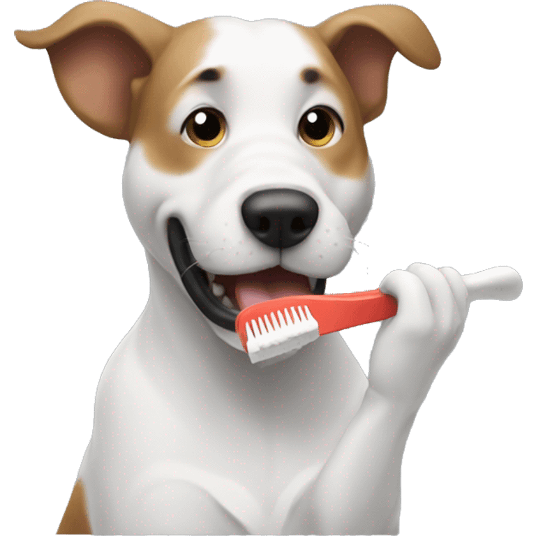 My dog brushing his teeth  emoji