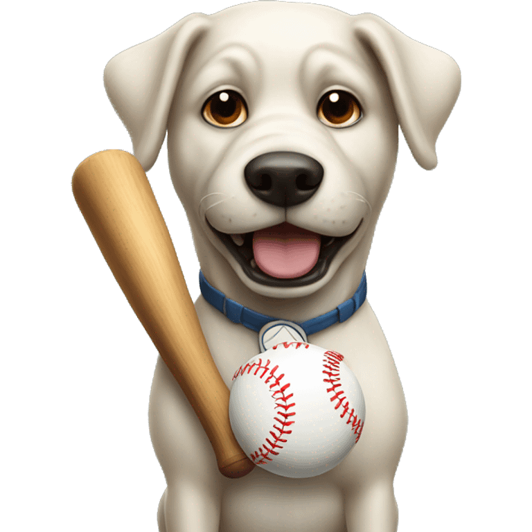 Dog playing baseball emoji