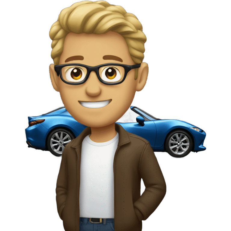 cool guy with mazda emoji