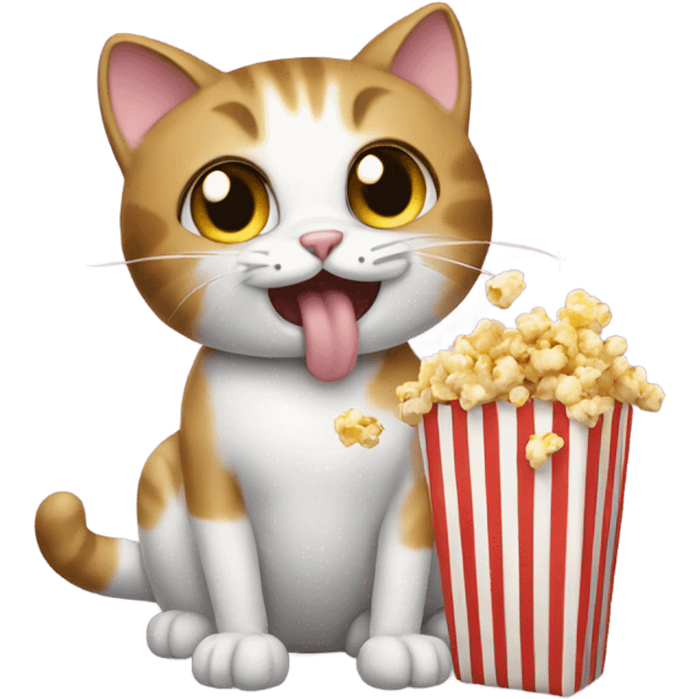 Cat eating popcorn emoji