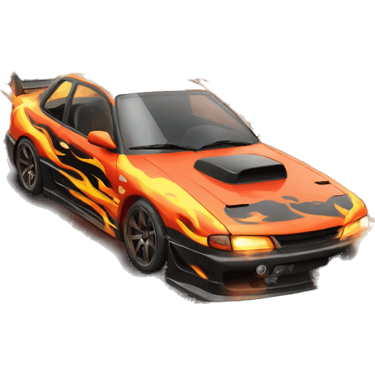 Drift car with fire emoji