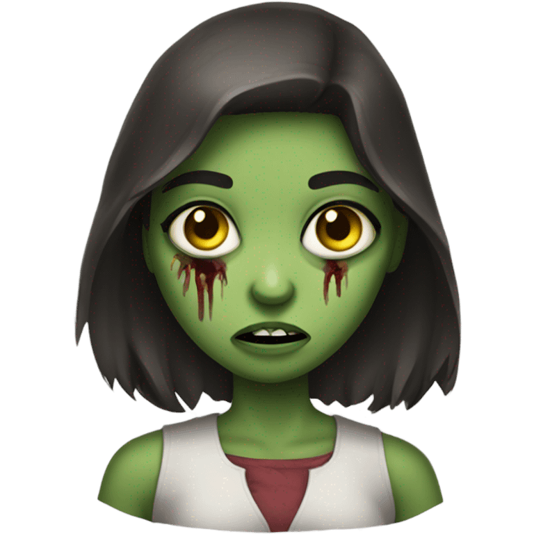 Brunette girl zombie horror  emoji