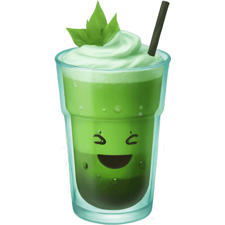 Iced matcha glass  emoji