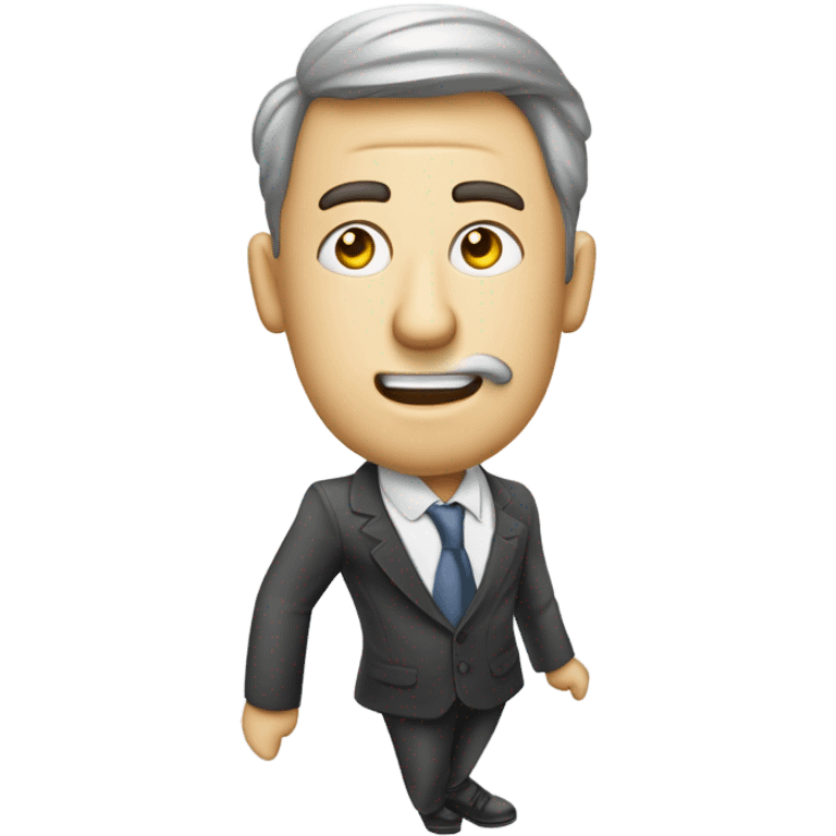 Erstelle ein Emoji im Apple-Stil (flacher, glatter 3D-Look mit weichen Farbverläufen) mit folgendem Motiv: Ein weißer Mann in Business-Kleidung steht im Zentrum und sammelt oder fängt E-Mails auf. Im Hintergrund regnen zahlreiche stilisierte E-Mail-Symbole/Briefumschläge herunter. Der Mann sollte eine aktive, dynamische Pose einnehmen. Die gesamte Szene soll dem charakteristischen, verspielten Apple-Emoji-Design folgen, mit klaren Konturen und leuchtenden, aber nicht grellen Farben. emoji