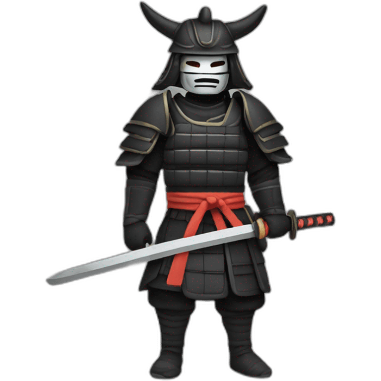 Samuraï avec un mask noir emoji