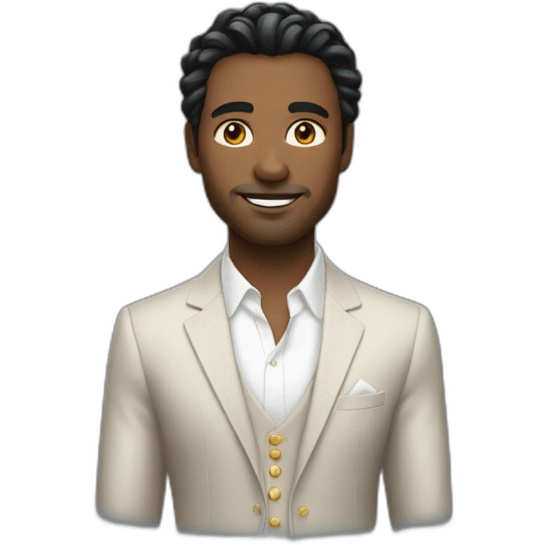 Rich guy, black hairstyle  emoji