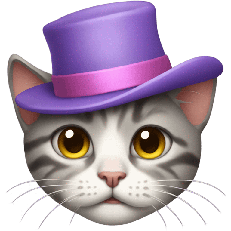 Crying cat with fancy hat emoji