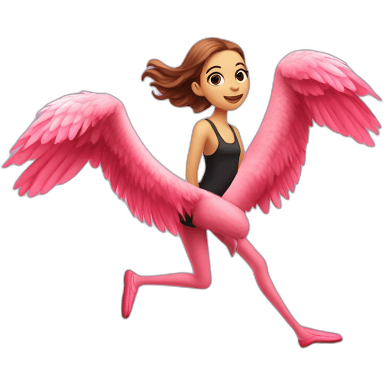 Flamingo-girl flying emoji