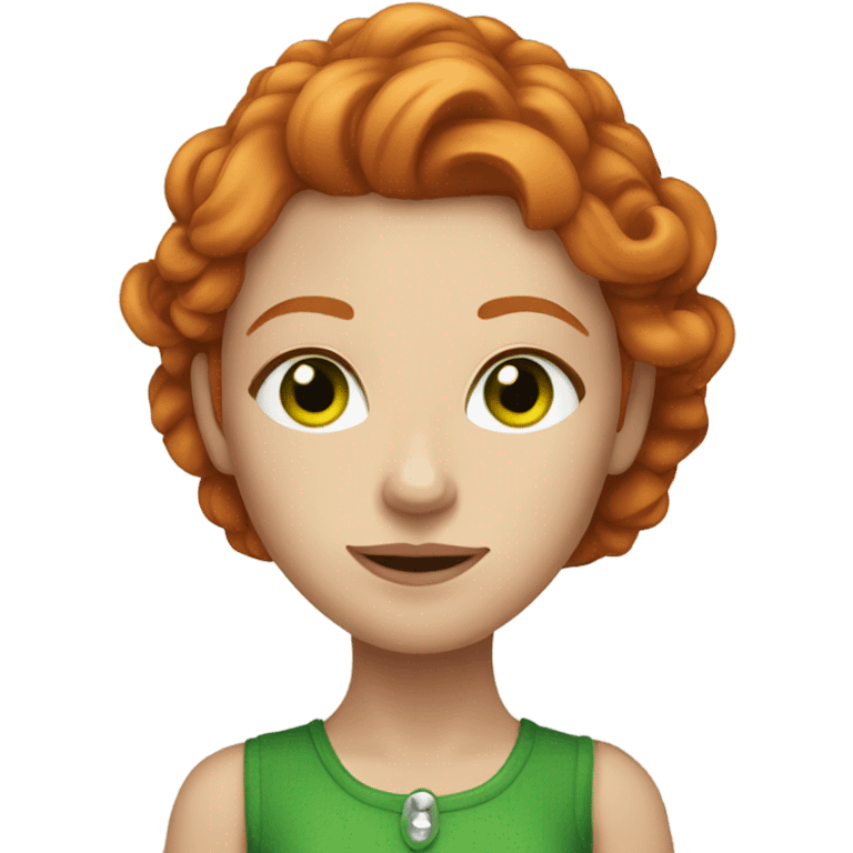 Ginger beautiful woman with ginger hair and green eyes  emoji