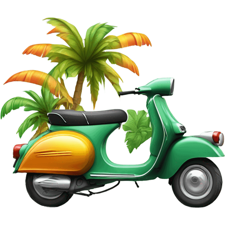 Palm tree and Vespa scooter emoji