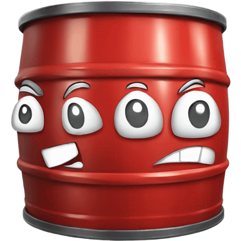 Red oil barrel, cartoon style, 3d, emoji icon style emoji