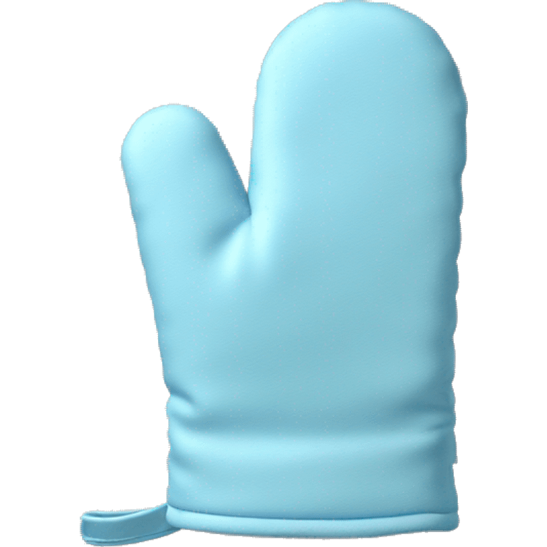 Realistic pastel blue oven mitt emoji