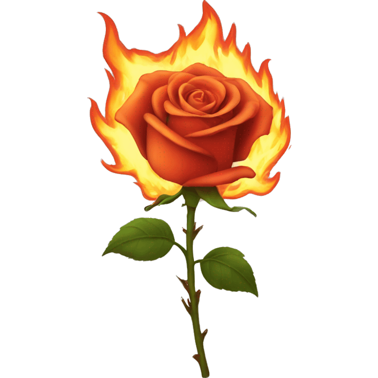 A rose on fire emoji