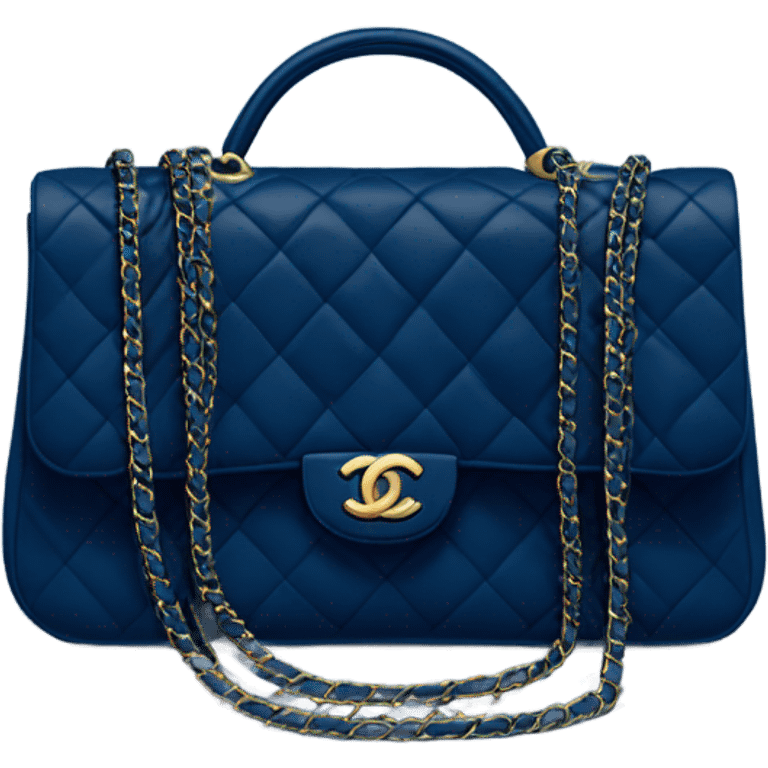 Dark blue classic chanel bag with legs emoji