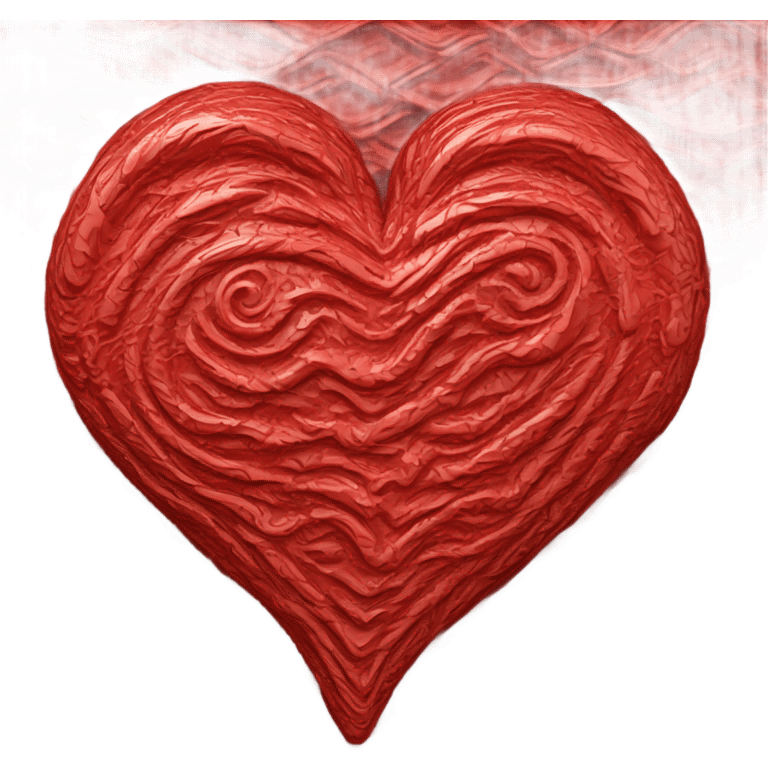 Red love hard texture emoji