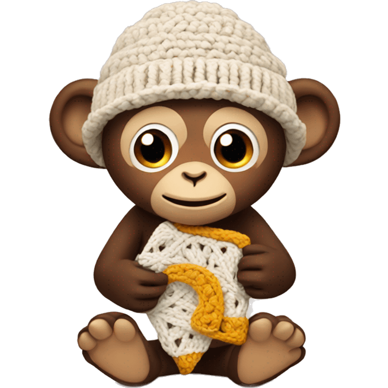 monkey doing crochet emoji