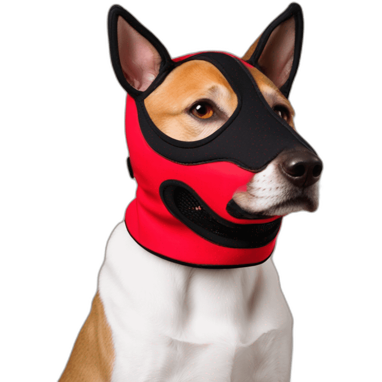 Puppy mask Neoprene K9 Hood - Red emoji