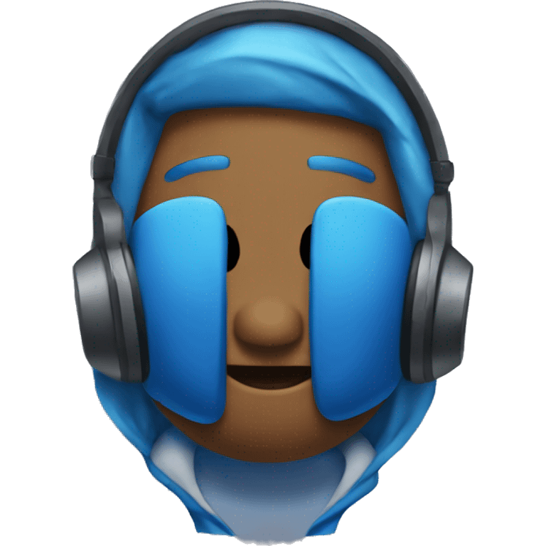 Blue among us wearing headphones  emoji