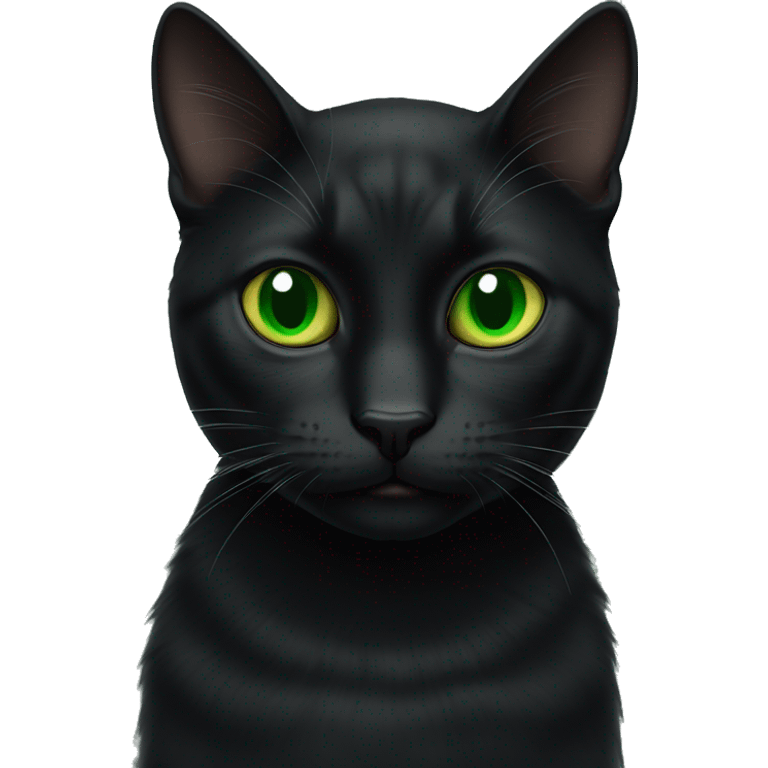 black cat green eyes emoji