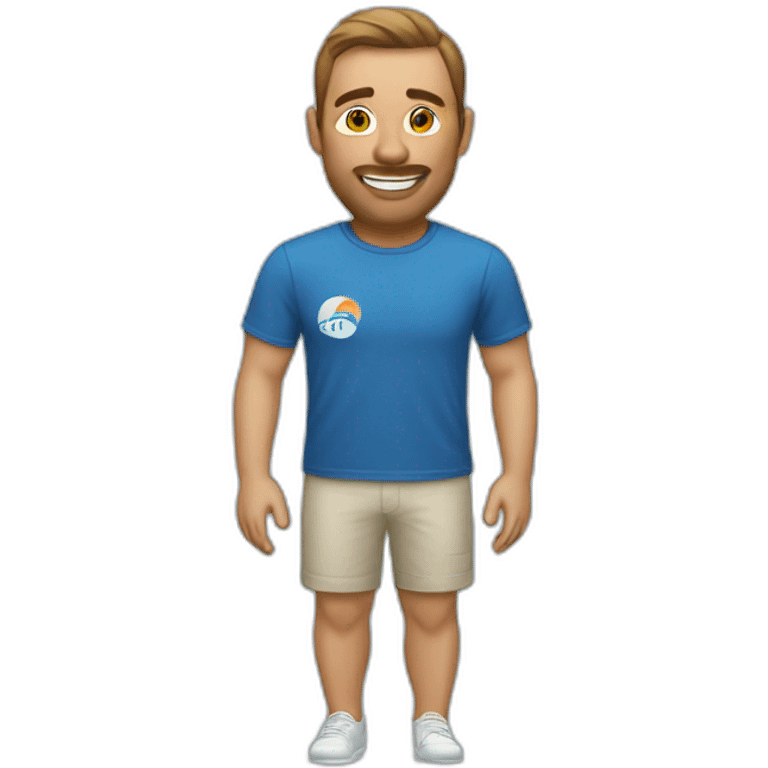 A man wearing a club med t-shirt emoji