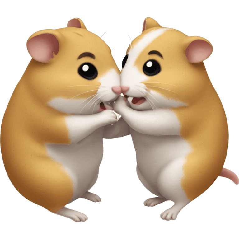 two hamster wrestling emoji