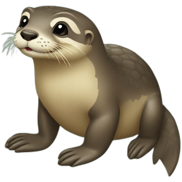 Loutre sur tortue emoji