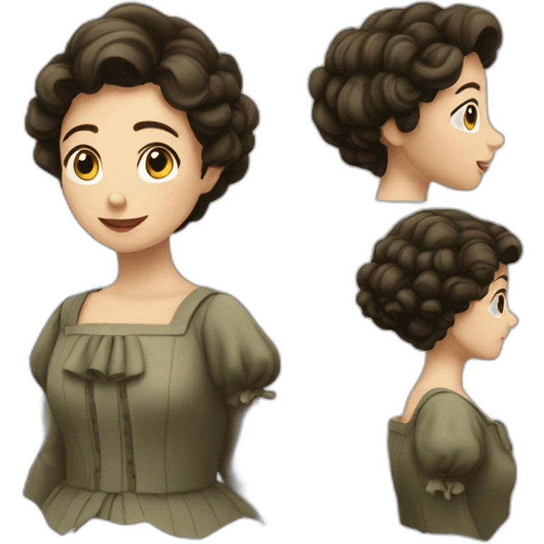 Fille châtain onduler emoji