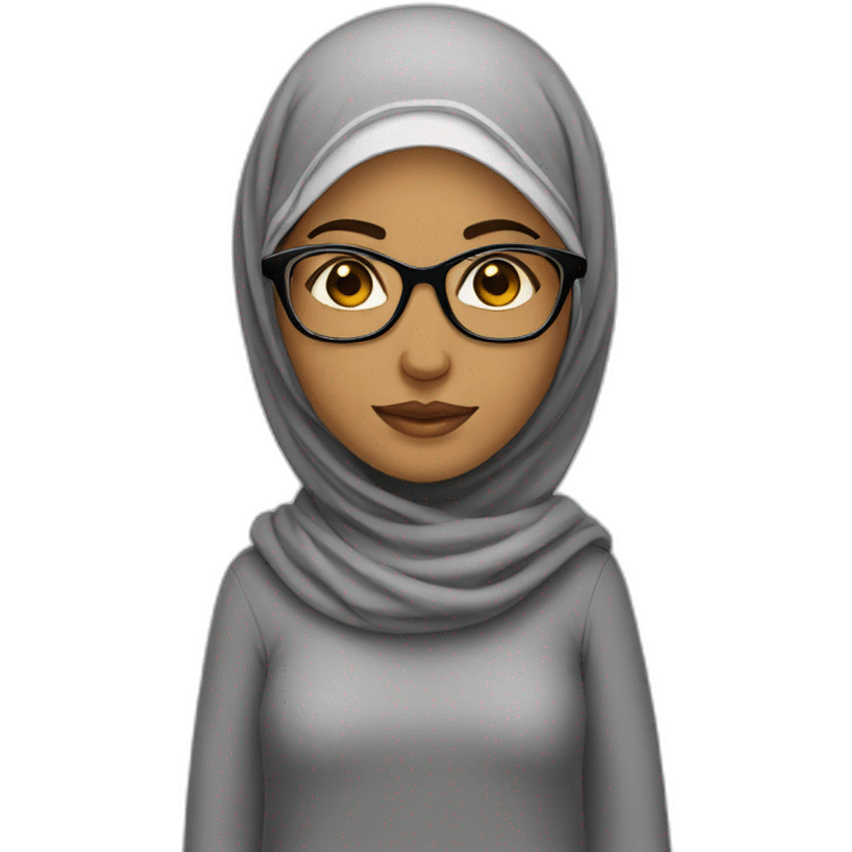 muslim girl wearing glasses emoji