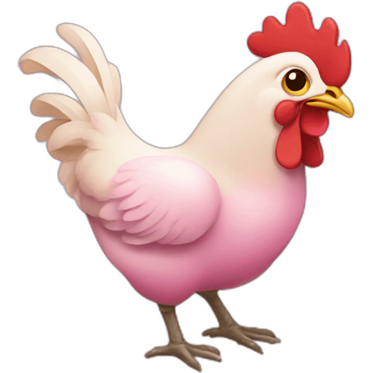 chicken in pink color emoji