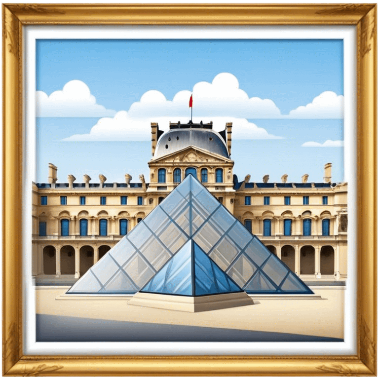 Louvre Museum Landmark Emoji – Showing the glass pyramid entrance with the historic palace in the background. emoji