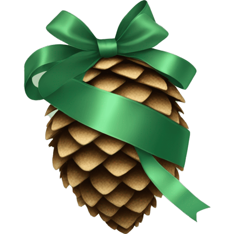 Sparkly pine cone with Sage green ribbon emoji