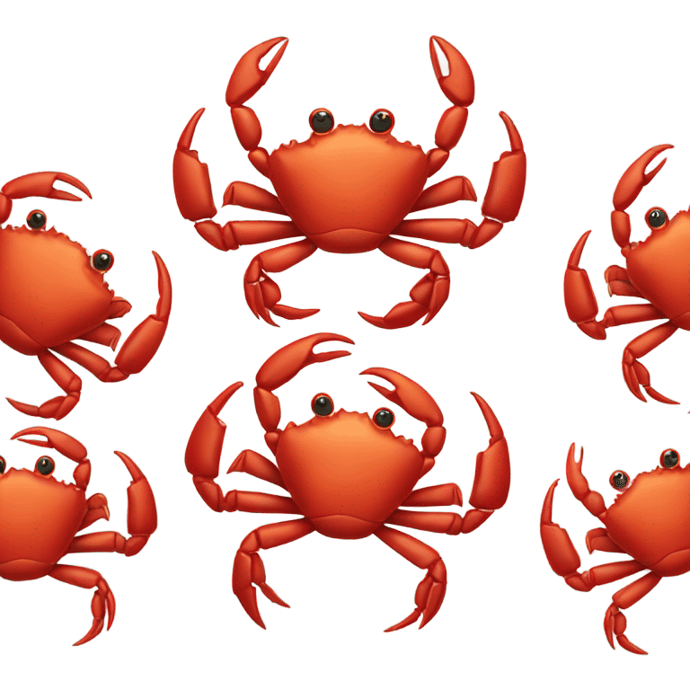 Red crab with pinchers up in the air emoji