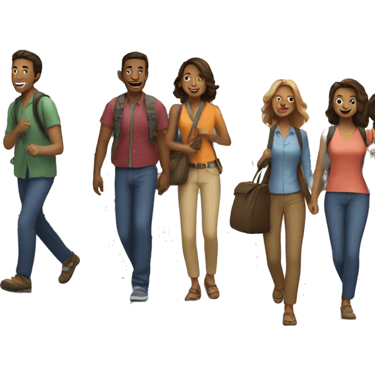 group of people going on a trip emoji