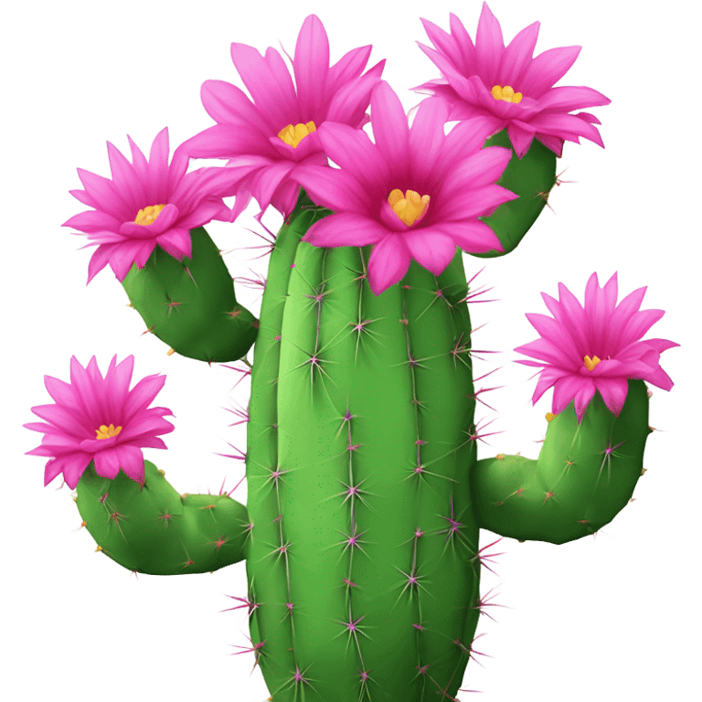 a cactus with pink flowers emoji